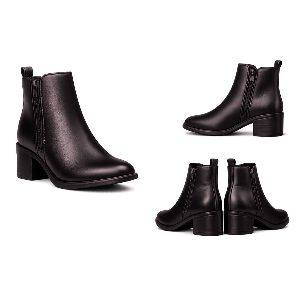 Faux Leather Ankle Boots